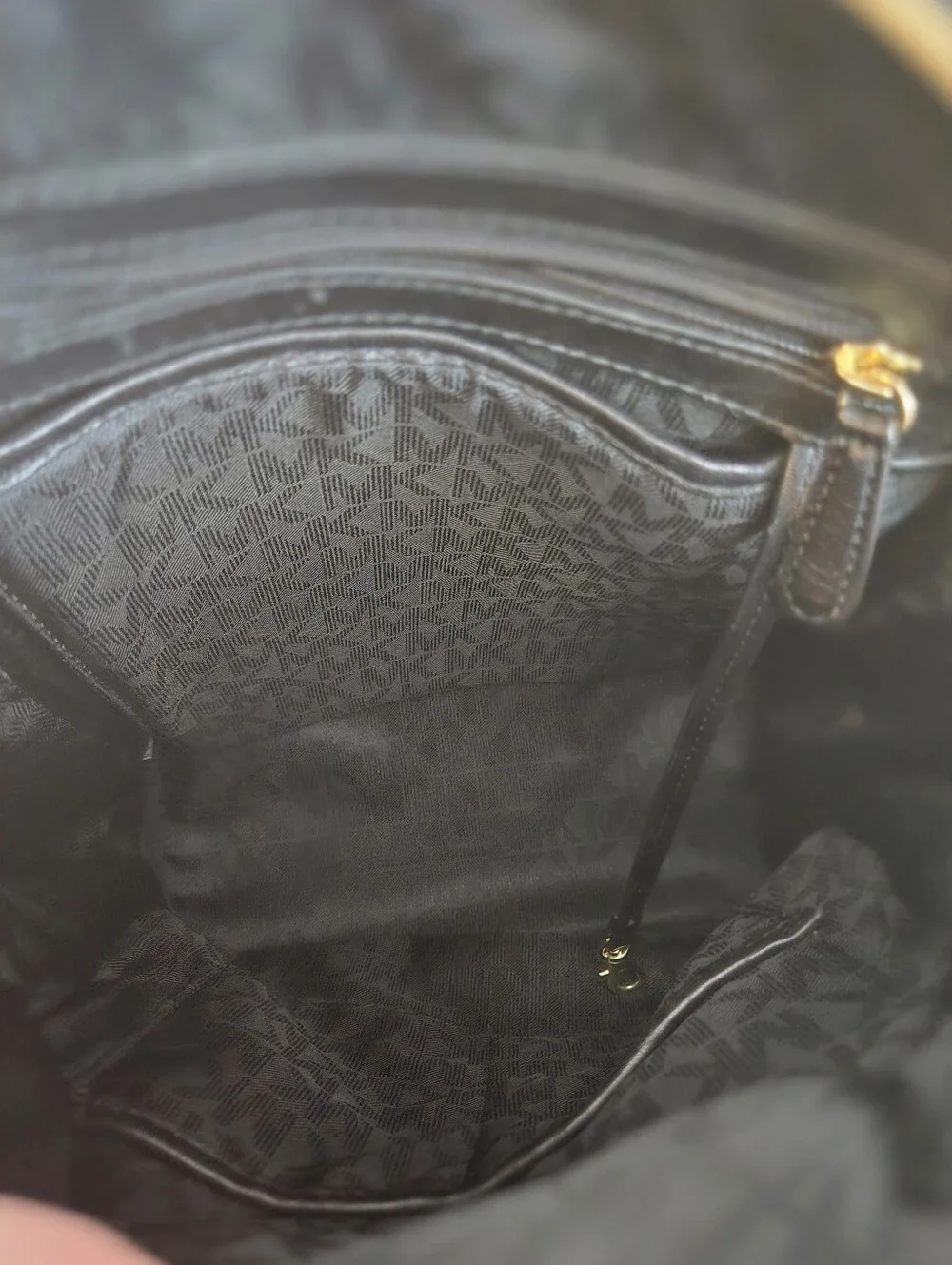 Michael Kors Black Quilted Leather Backpack with Gold Hardware